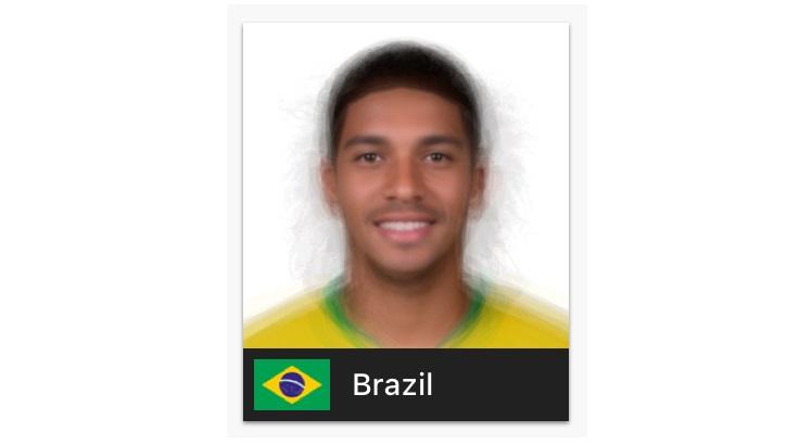O internauta juntou o rosto de todos os jogadores da Copa do Mundo em uma montagem
