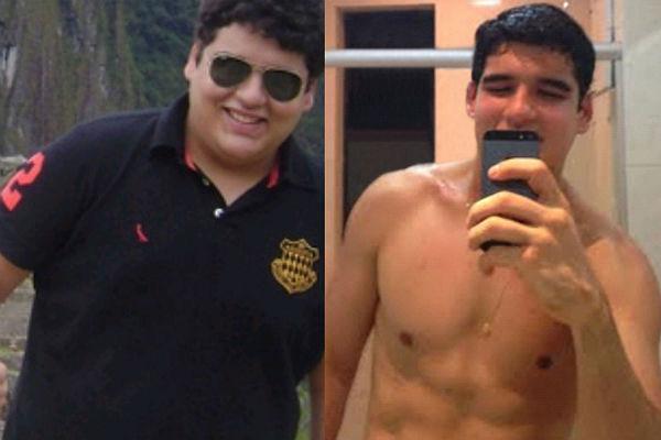 Imagem do antes e depois do jovem pernambucano Diego Rocha (Fotos: Divulgação)