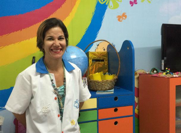 Cristiane Rose Pedrosa, lotada na rede municipal de educação, é a professora da Semear (Foto: Cinthya Leite) 