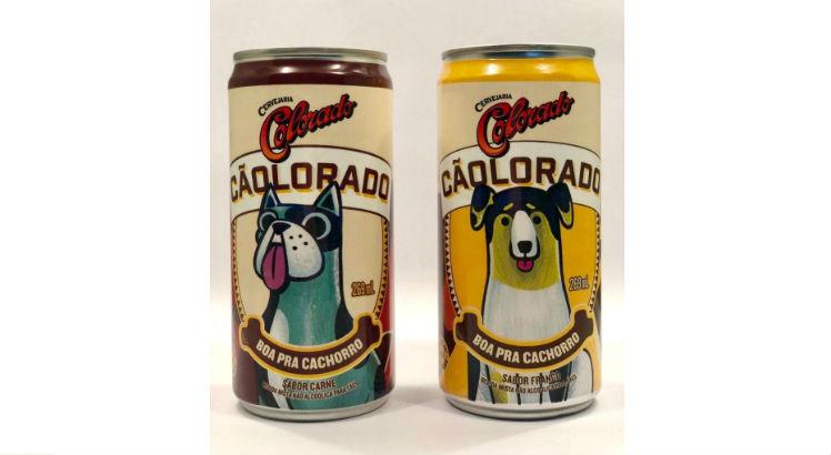 Cerveja para cachorro tem dois sabores disponÃ­veis. Foto: divulgaÃ§Ã£o