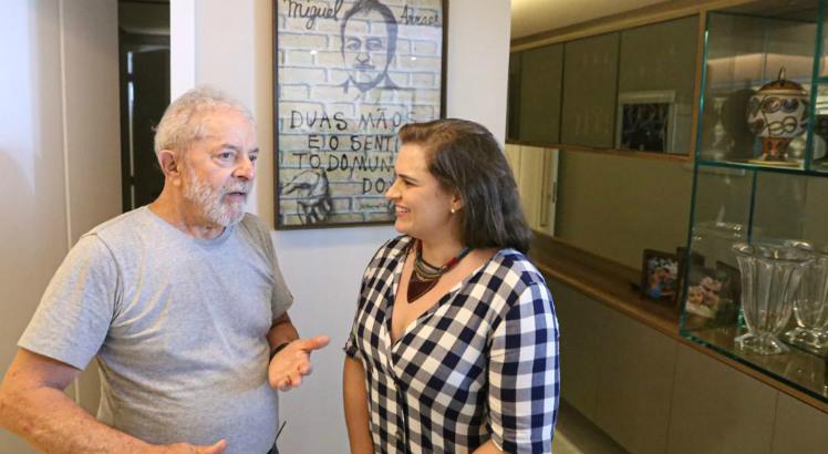 Lula em visita a Marília Arraes no Recife em 2019. Foto: Arthur Marrocos/Divulgação
