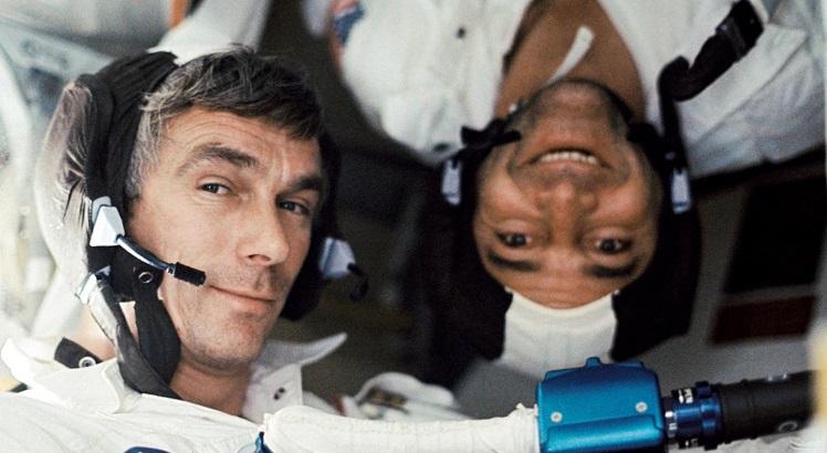 Astronautas Eugene A. Cernan (E) e Ronald E. Evans. AFP PHOTO / NASA / Harrison H. SCHMITT
