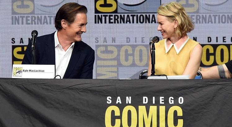 Kyle MacLachlan e Naomi Watts, durante a 
 Comic-Con International 2017. Kevin Winter/Getty Images/AFP