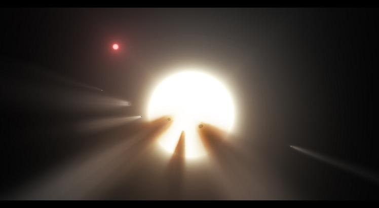 Uma ilustração da estrela KIC 8462852. AFP PHOTO / NASA/JPL-CALTECH/HANDOUT