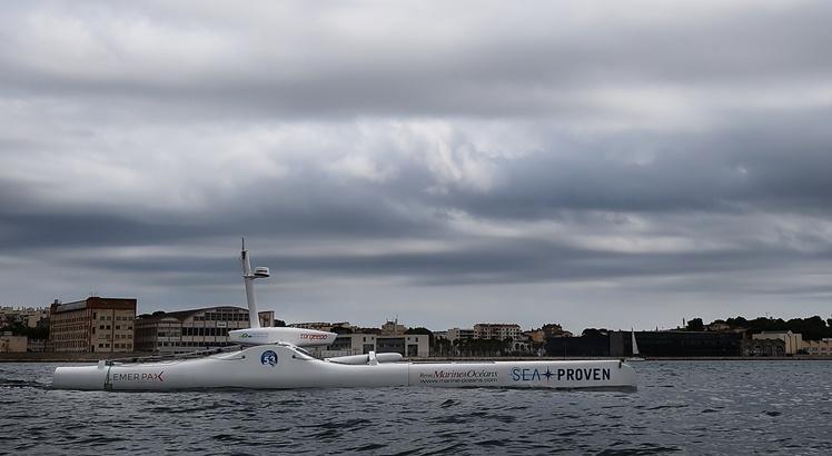 O barco autônomo Sphyrna / USV - Unmanned Surface Vehicle (AFP PHOTO / Boris HORVAT)