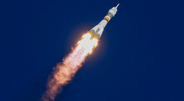 Espaçonave Soyuz MS-10 quando seguia para a Estação Espacial Internacional (AFP/ Divulgação)