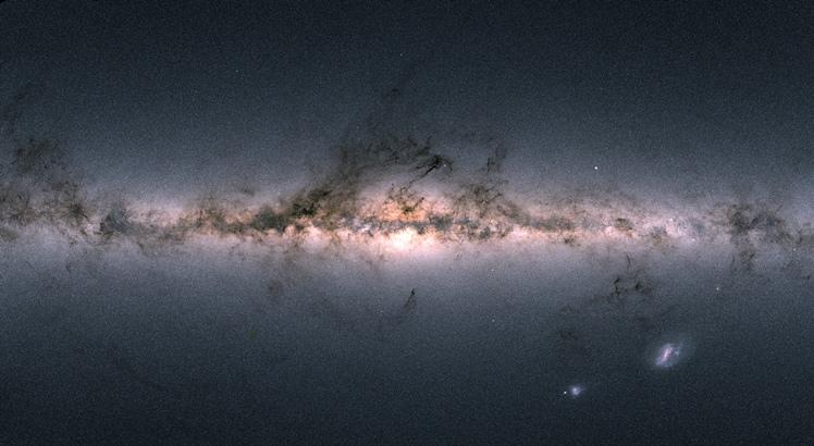 Imagem da Via Láctea feita pelo telescópio Gaia, da Agência Espacial Europeia (EUROPEAN SPACE AGENCY / AFP)