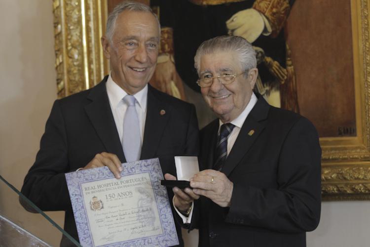 O presidente Marcelo Rebelo de Sousa recebeu medalha de ouro alusiva aos 150 anos do RHP - Fotos: Dayvison Nunes/JC Imagem