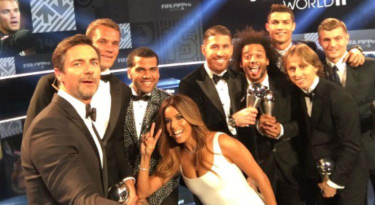 O momento da selfie durante evento da Fifa