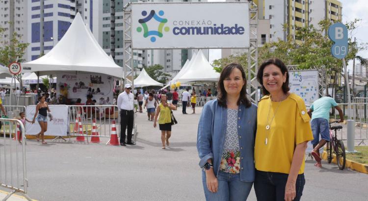 Denielly Halinski, gerente de Marketing do RioMar, com Lúcia Pontes, diretora de Relações Institucionais do JCPM - Foto: Paloma Amorim / Divulgação