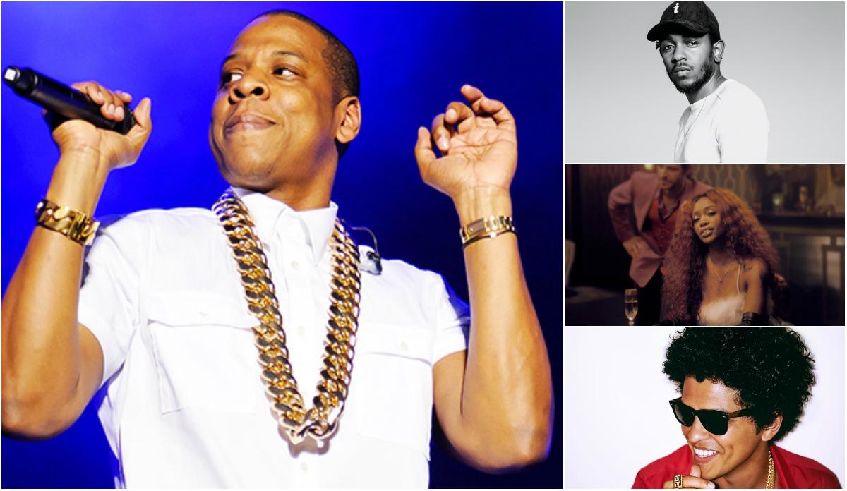 Jay Z, Kendrick Lamar, Bruno Mars e SZA são os grandes indicados ao Grammy 2018 (Imagens: Reprodução/ Instagram/ YouTube)