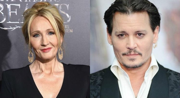 J.K. Rowling e Johnny Depp - Foto: Reprodução