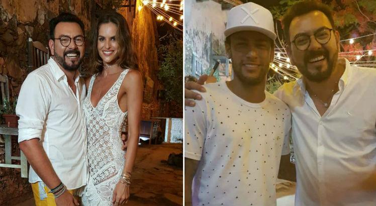 Chef Auricélio Romão com Izabel Goulart e Neymar - Foto: Divulgação