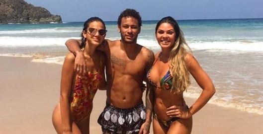 Bruna Marquezine e Neymar tiram foto com Elaine Azevedo (Imagem: Reprodução/ Instagram)