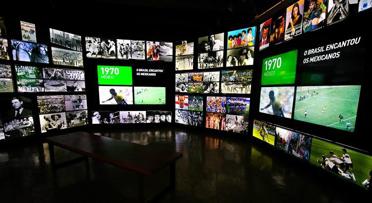 Sala Copas do Mundo, da mostra "Museu do Futebol na Área" - Foto: Divulgação