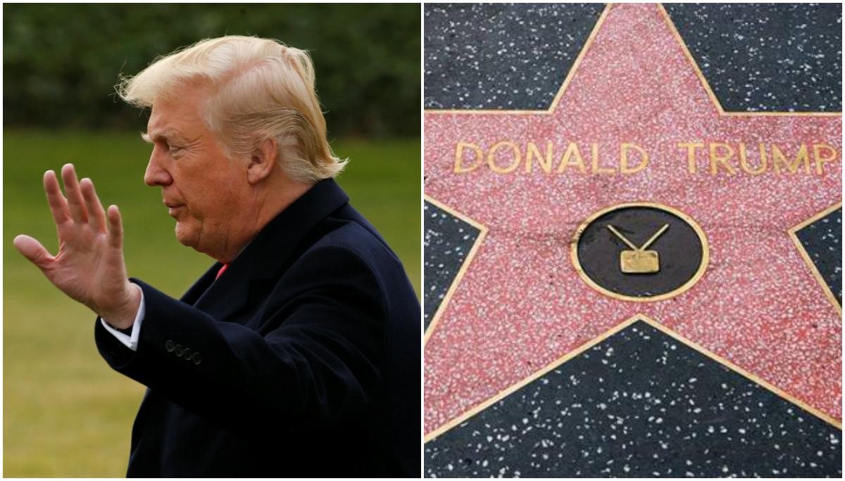 Donald Trump não tem mais estrela na Calçada da Fama (Imagens: Reprodução)