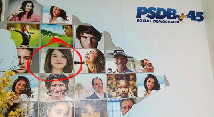 Selena Gomez em imagem do PSDB (Imagem: Reprodução / Twitter)
