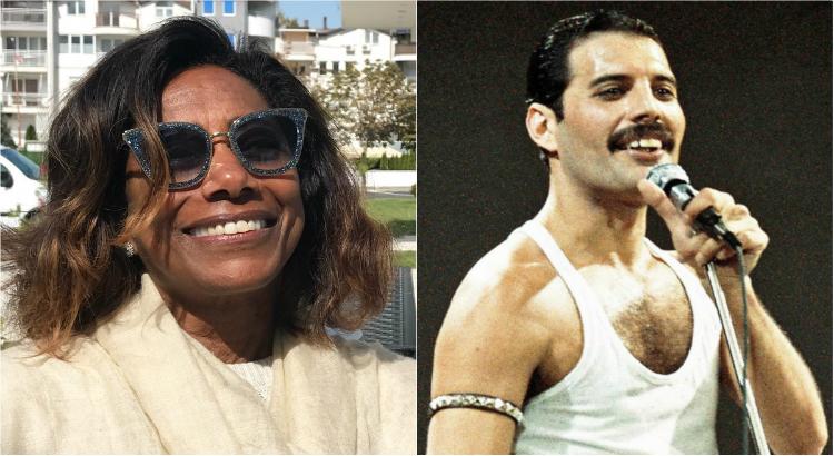 Glória Maria e Freddie Mercury (Imagens: Reprodução)