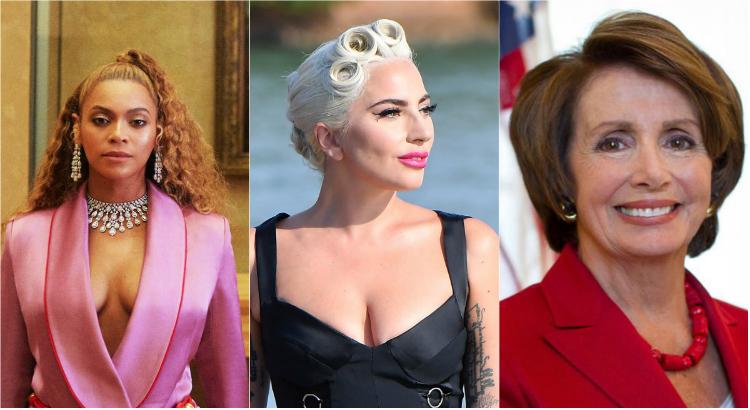 Beyoncé, Lady Gaga e Nancy Pelosi estão na lista de mulheres mais influentes do Twitter (Imagens: Reprodução)