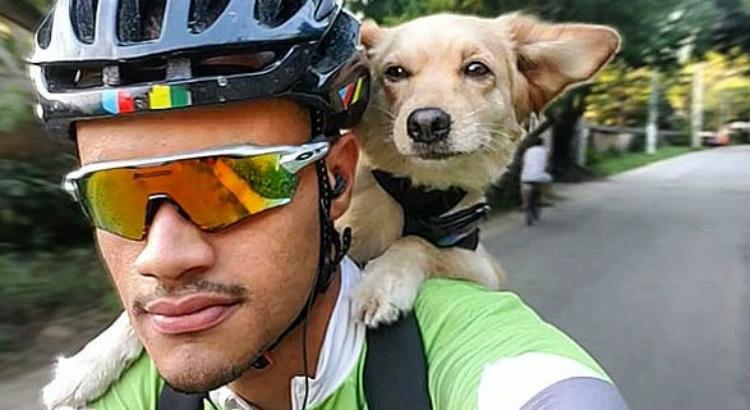 Yellow foi resgatada e virou 'ciclista'. Foto: Reprodução/Instagram