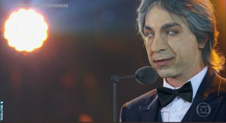 Di Ferrero como Andrea Bocelli no Show dos Famosos (Imagem; Reprodução)