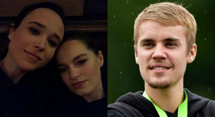 Emma (direita), esposa da atriz Ellen Page (esquerda), soltou o verbo nas redes sociais contra Justin Bieber. Foto: Reprodução/Instagram