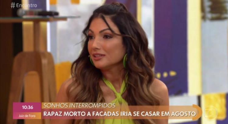 Patrícia Poeta se emociona no 'Encontro'. Foto: Reprodução/TV Globo