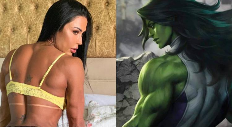Gracyanne como She-Hulk? Para os seguidores da morena, sim! Foto: Reprodução/Instagram/Divulgação/Marvel