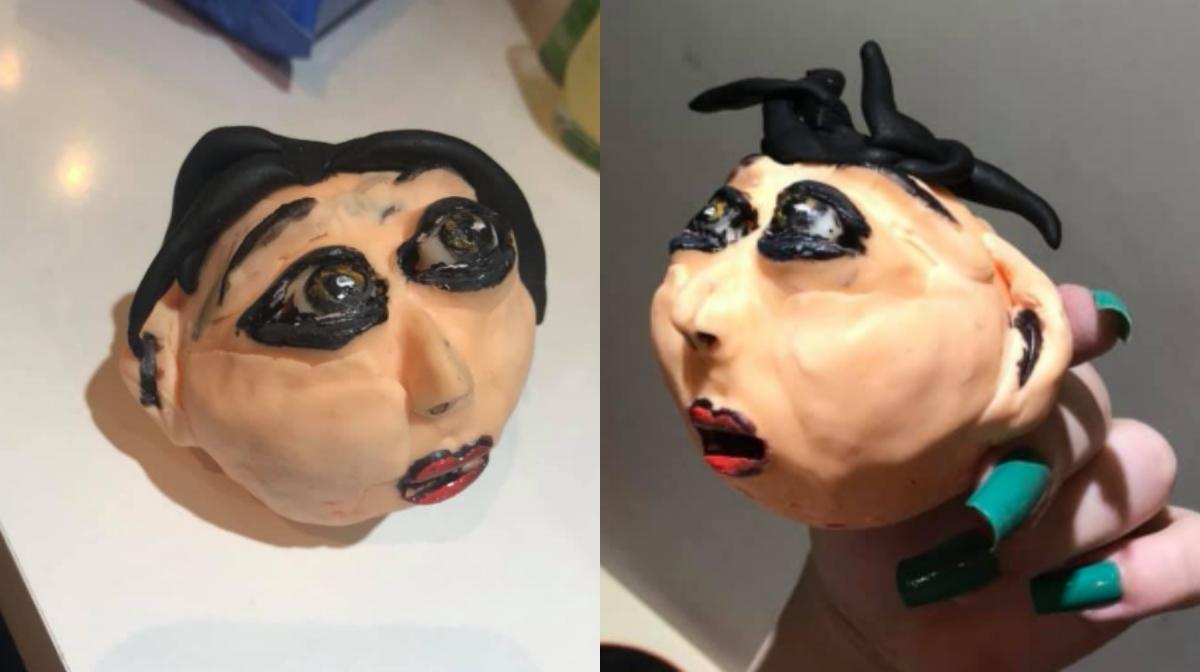Artista iniciante tenta reproduzir Mônica de buscuit, mas resultado é assustador . Foto: Reprodução/Instagram