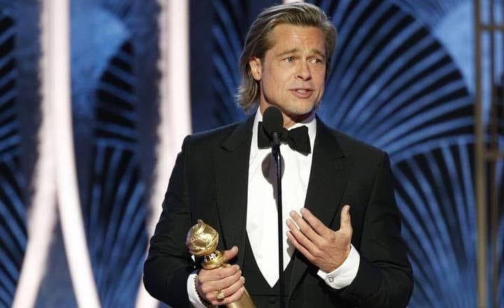 Brad Pitt levou um Globo de Ouro para casa (Foto: Reprodução/Instagram)
