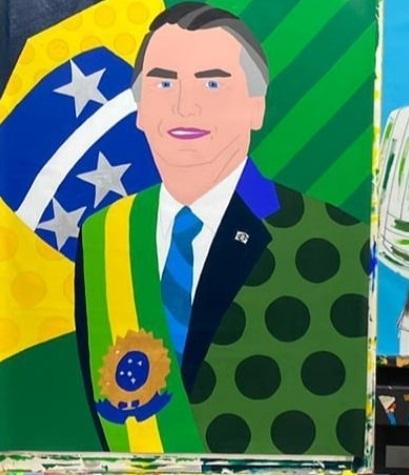 Quadro de Romero Britto para Jair Bolsonaro (Foto: Reprodução/Instagram)
