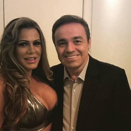 Fabiana Andrade e Gugu Liberato, em 2015. Foto: Reprodução/Facebook