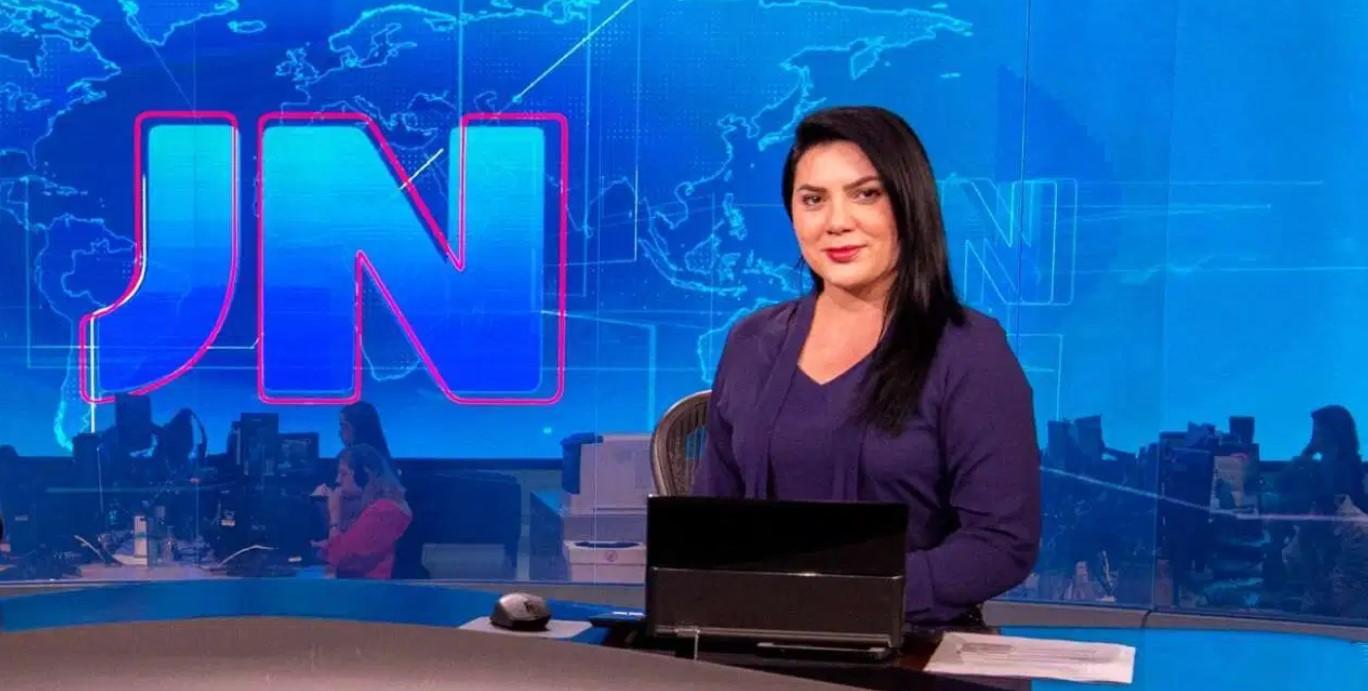Ellen Ferreira apresentou o Jornal Nacional em outubro de 2019 (Foto: Reprodução/TV Globo)