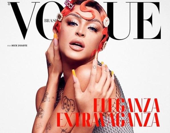 A capa da Vogue Brasil trouxe Pabllo Vittar e referências ao universo drag  (Foto: Hick Duarte/Vogue Brasil)