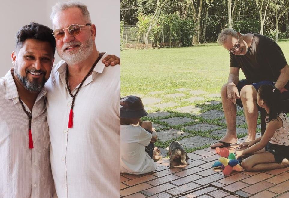 Luiz Fernando Guimarães e o marido, Adriano Medeiros, adotaram duas crianças (Foto: Reprodução/Instagram)