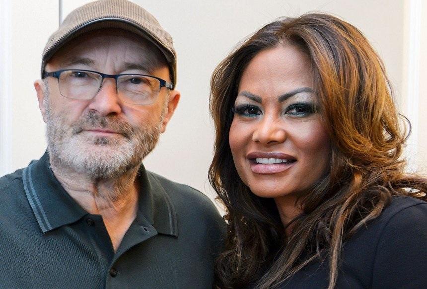 Phil Collins com a mulher, Orianne Cevey