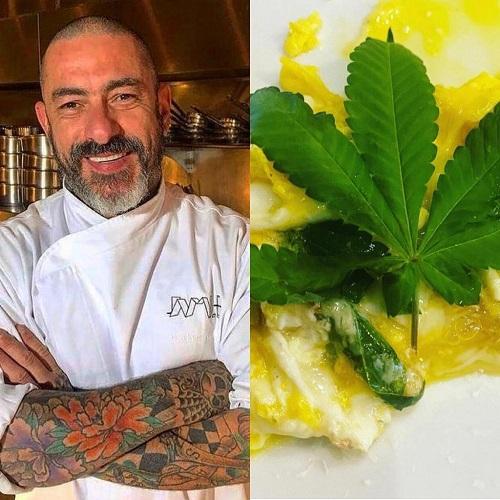 Henrique Fogaça; omelete de cannabis - Fotos: reprodução