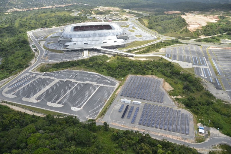 Usina Solar abastece 30% do consumo de energia da Arena