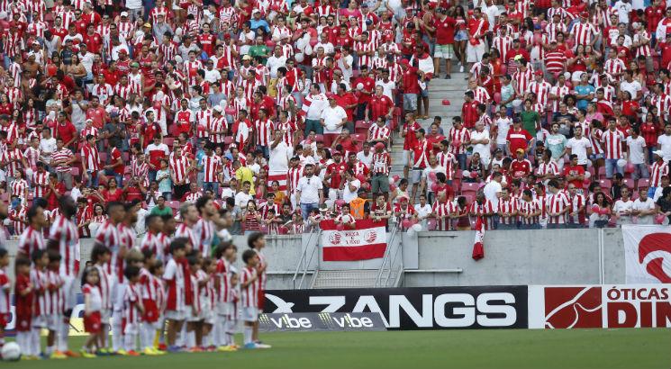 No jogo contra o Vasco, 14.648 alvirrubros estiveram presentes na Arena. Foto: Diego Nigro/JC Imagem