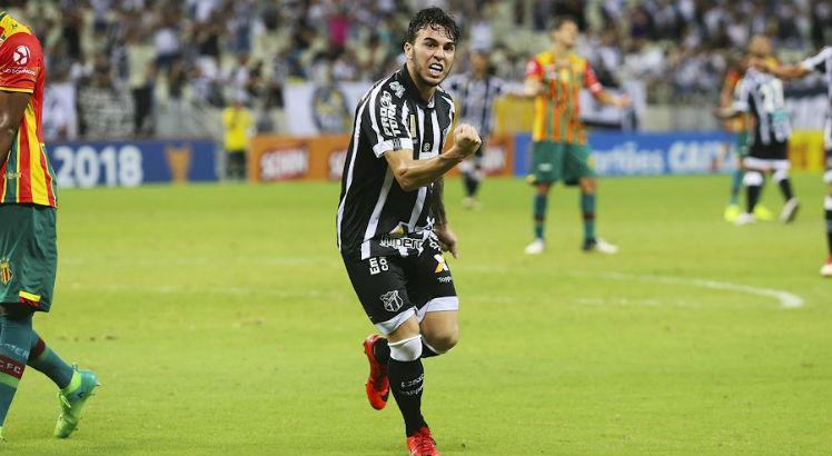 Andrigo marcou seis gols com a camisa do Ceará, em 2018. Foto: Mauro Jefferson/Ceará