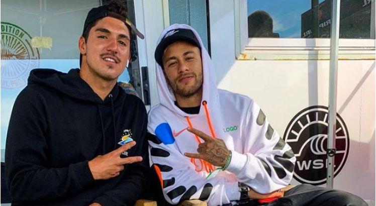 Neymar acompanhou Medina na etapa de Portugal. Foto: Reprodu&ccedil;&atilde;o/Instagram