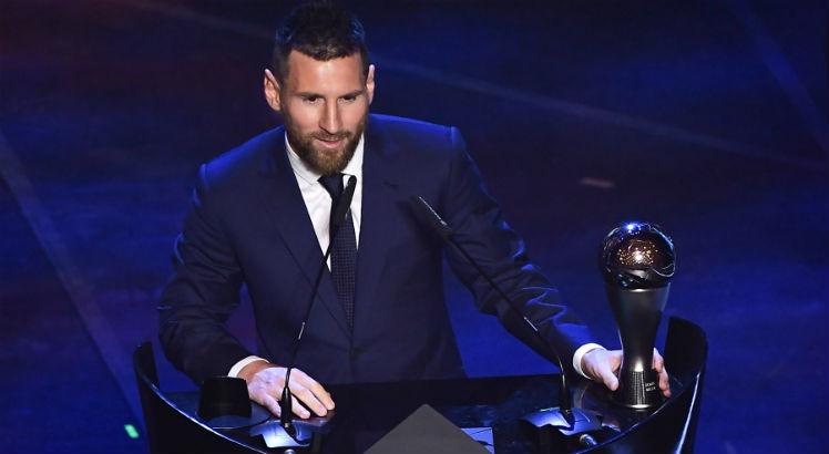 Messi foi eleito o melhor jogador pela sexta vez. Foto: AFP