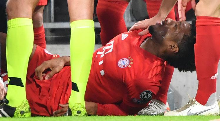 Jogador se machucou em jogo da Liga dos Campeões. Foto: Peter Kneffel / dpa / AFP