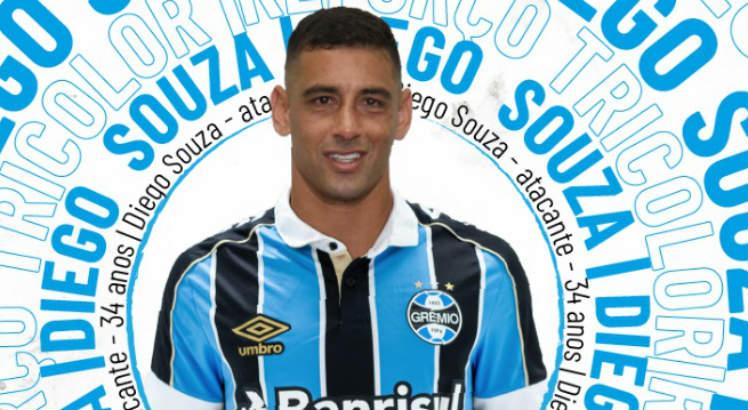 Diego Souza foi anunciado pelo Grêmio na manhã desta terça-feira. Foto: Reprodução/Twitter