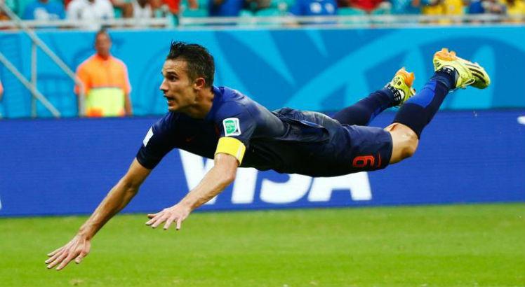 Van Persie marcou gol histórico contra a Espanha. Foto: AFP