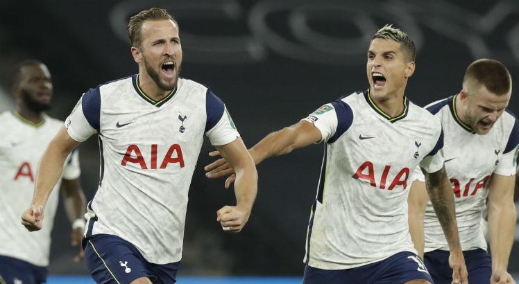 Artilheiro, Kane é a referência no ataque do Tottenham. Foto: AFP