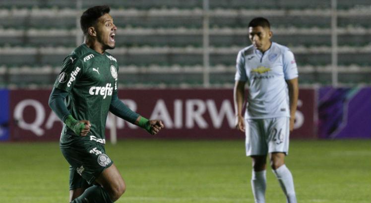 Palmeiras conseguiu sua terceira vitória em três jogos no Grupo B. Foto: David Mercado/AFP