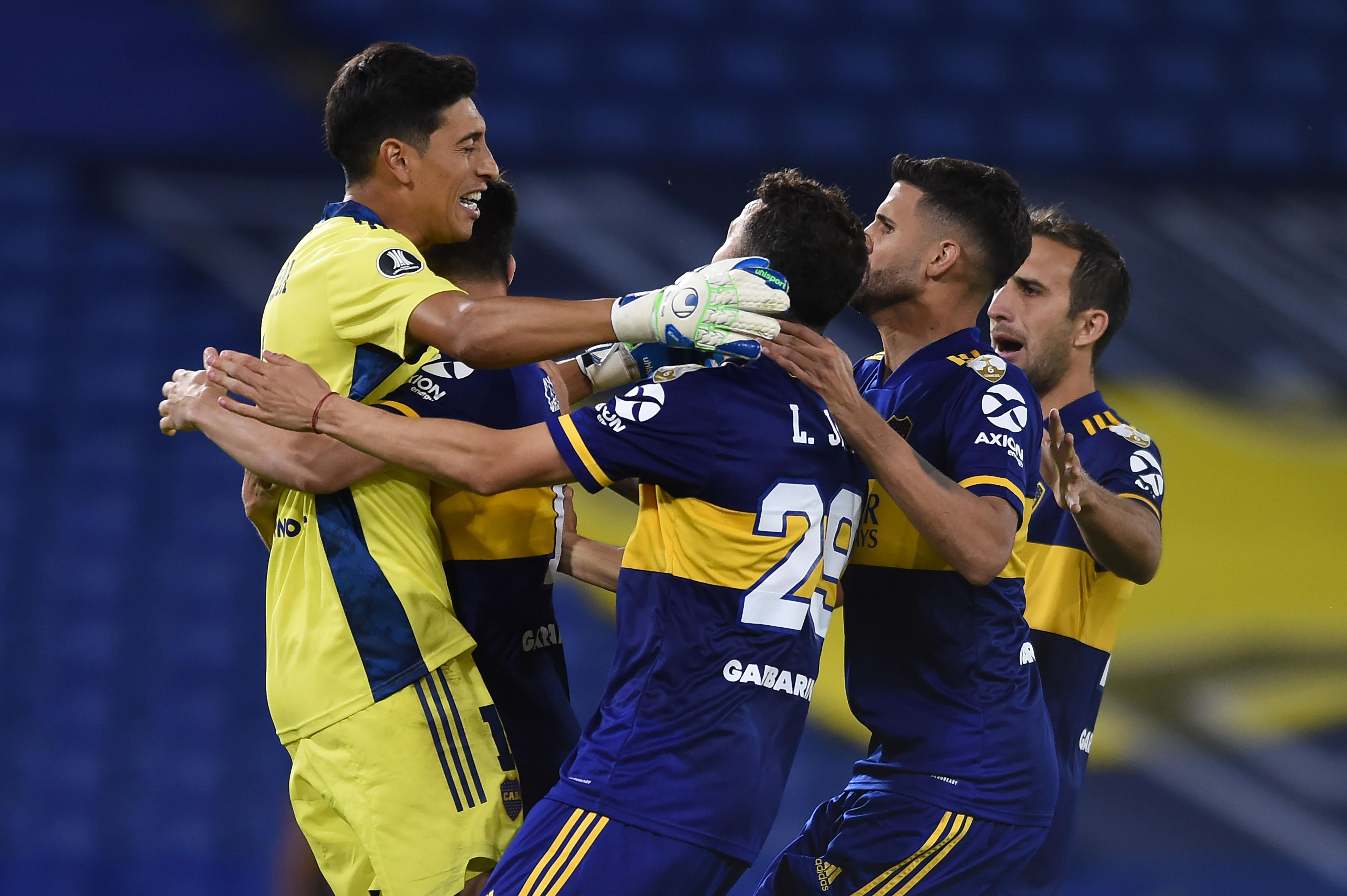 Boca Juniors comemora classificação. Foto: Marcelo Endelli/AFP