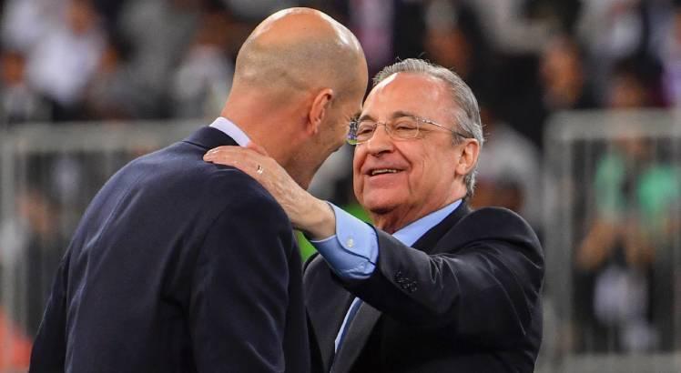 Florentino Pérez (D), presidente do Real Madrid. Foto: AFP