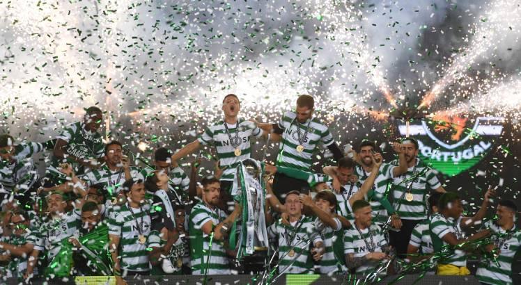 Após 19 anos e de forma antecipada, Sporting faturou título do Campeonato Português desta temporada. Foto: AFP